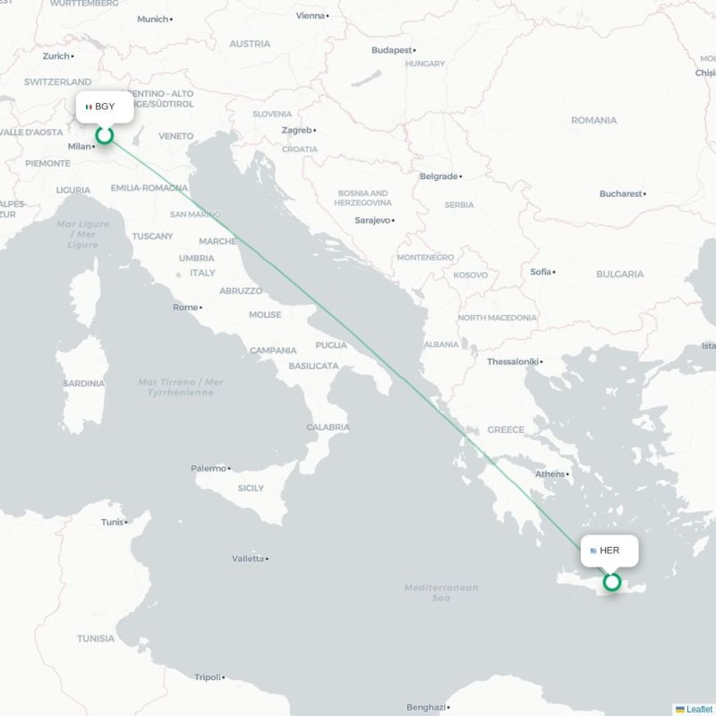 BGY - HER route map