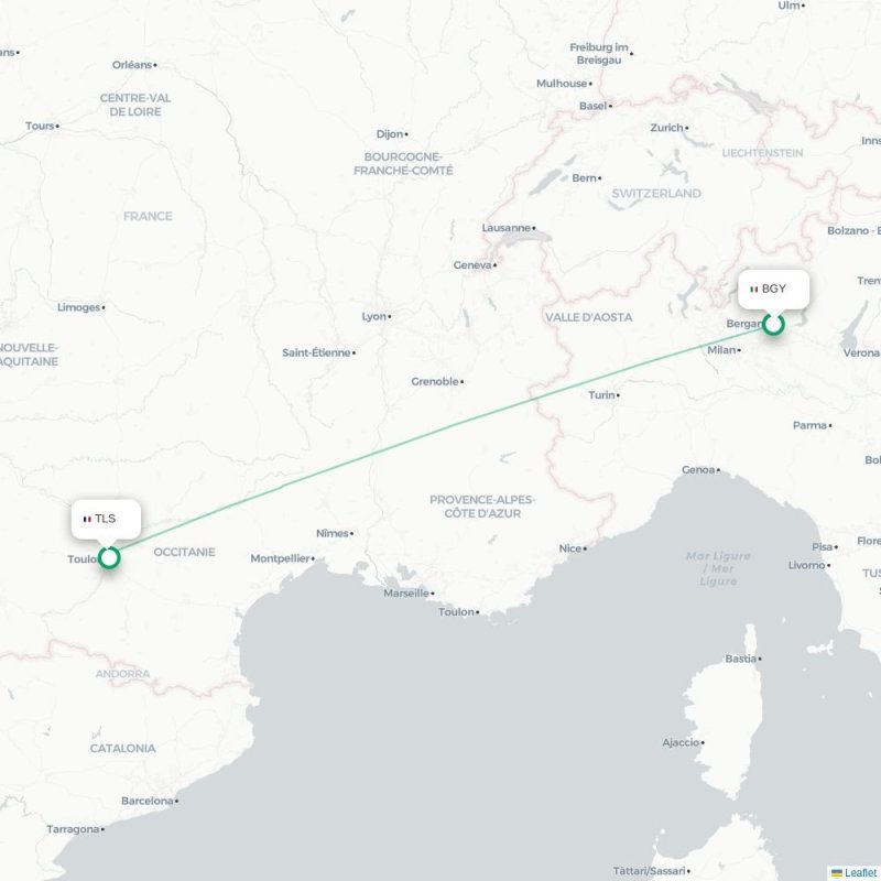 BGY - TLS route map