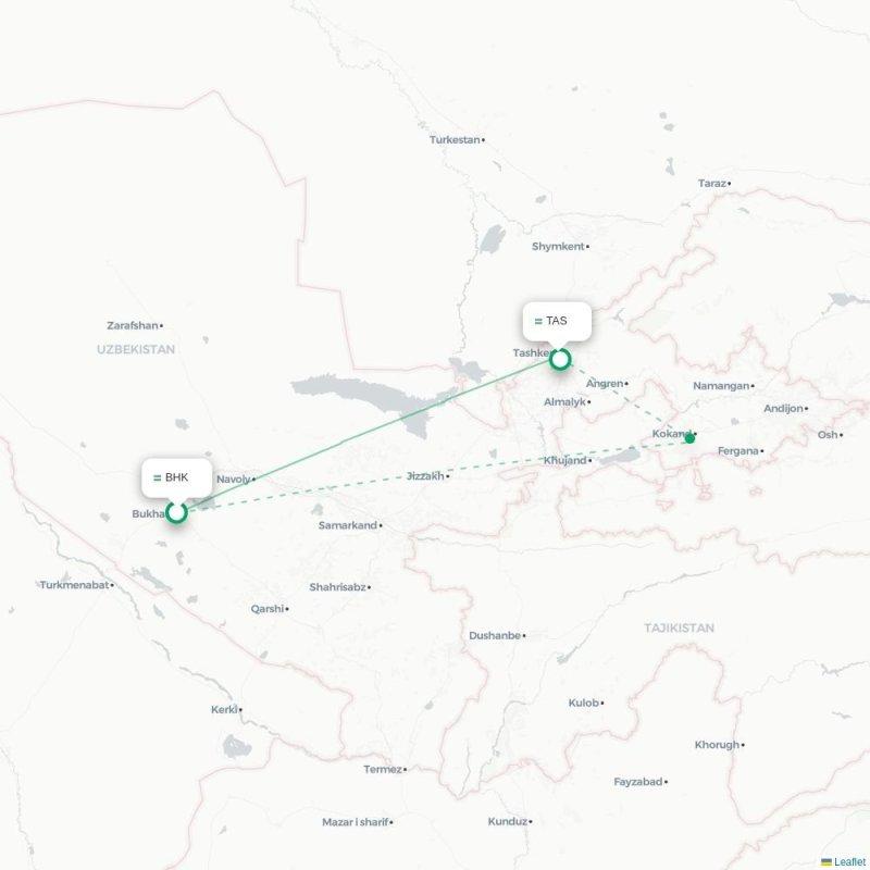 BHK - TAS route map