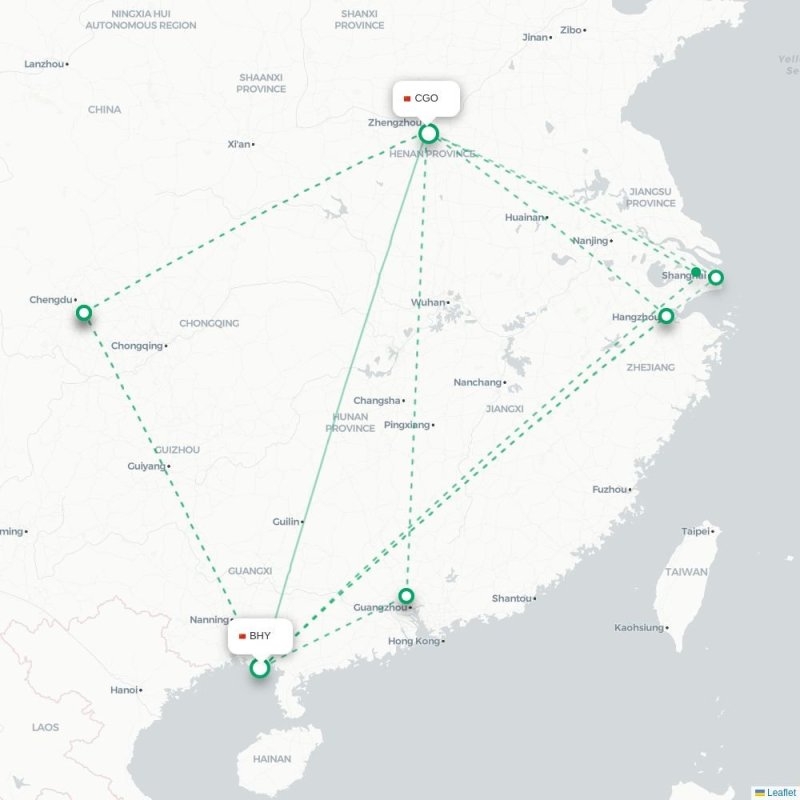 BHY - CGO route map