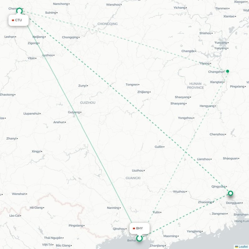 BHY - CTU route map