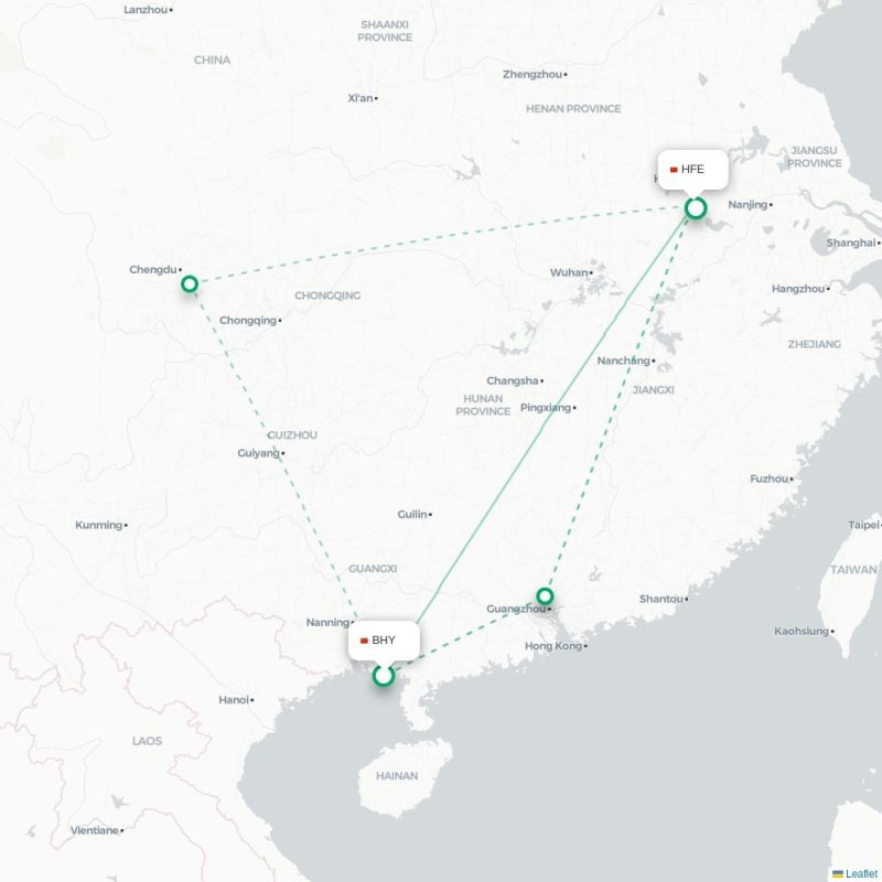 BHY - HFE route map