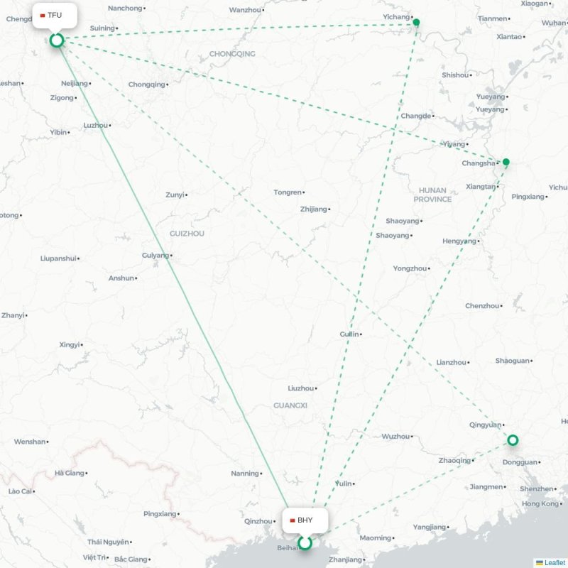 BHY - TFU route map