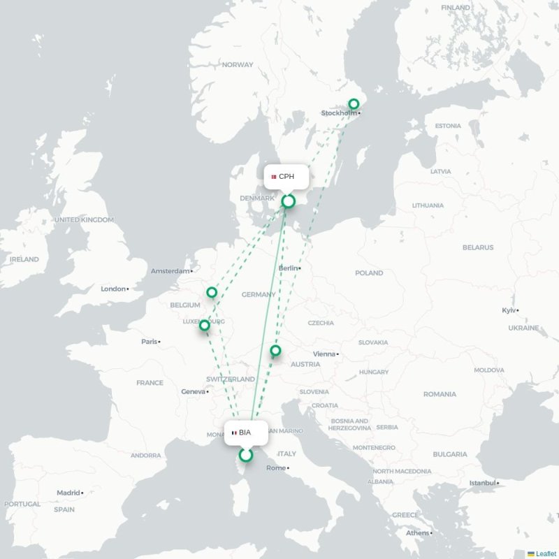 BIA - CPH route map