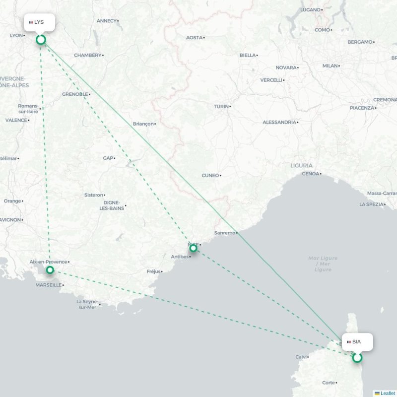 BIA - LYS route map
