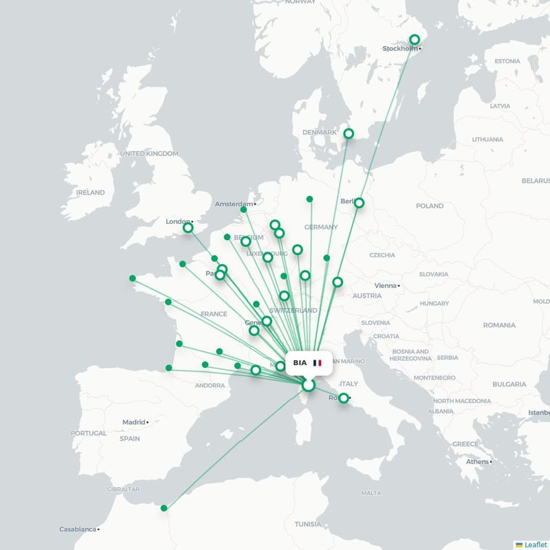 Route map Bastia  BIA 