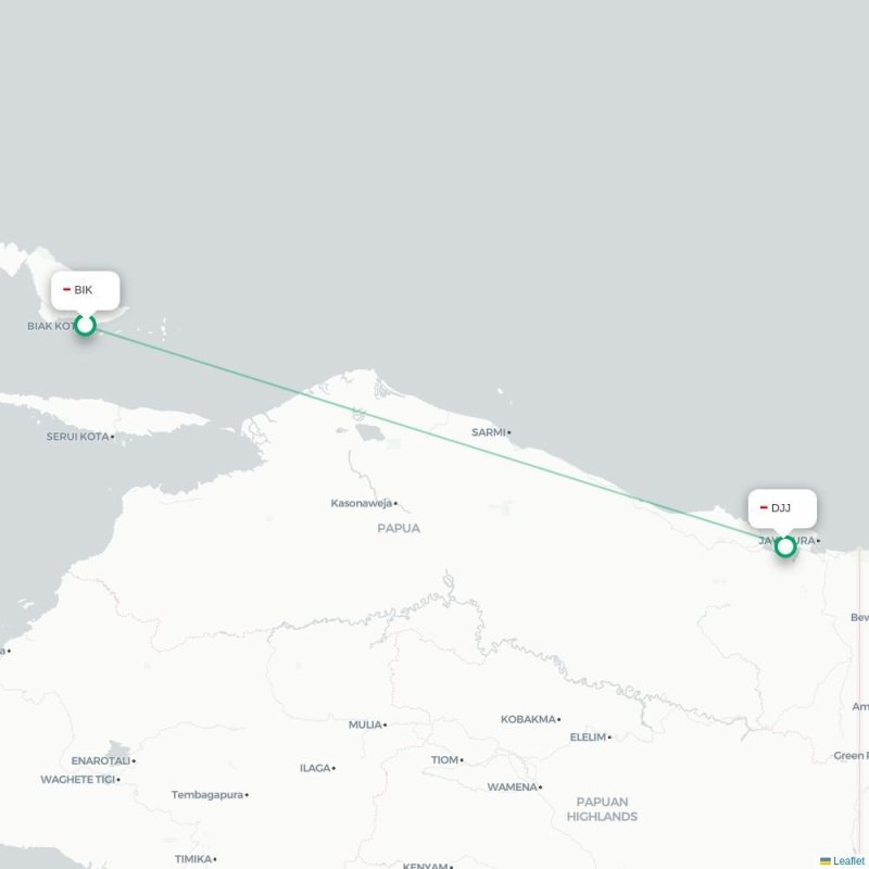 BIK - DJJ route map
