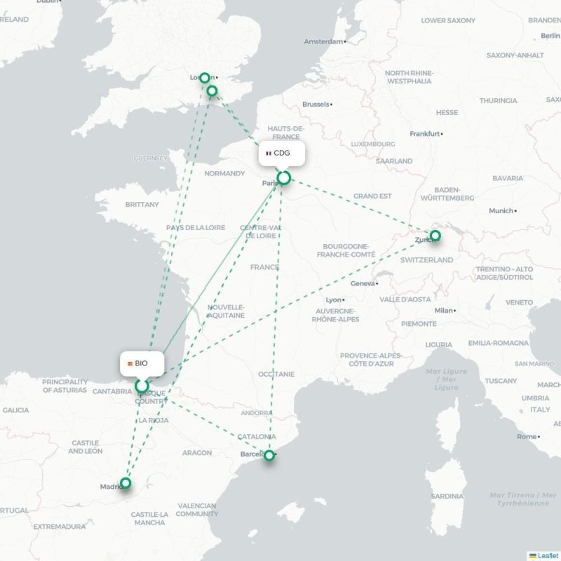 BIO - CDG route map