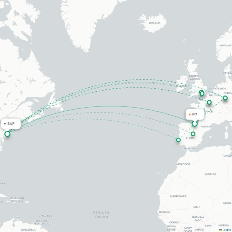 BIO - EWR route map