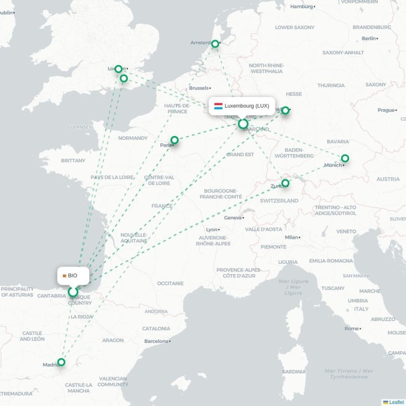 BIO - LUX route map