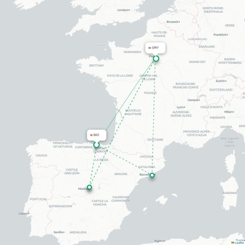 BIO - ORY route map