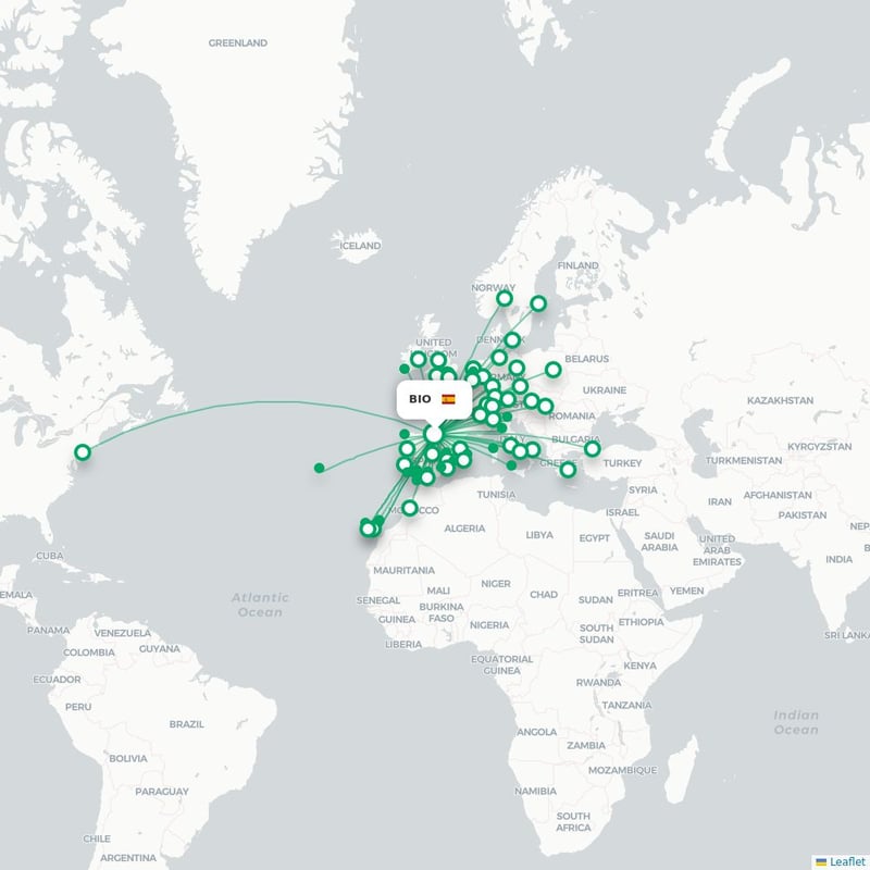 Route map Bilbao  BIO airport