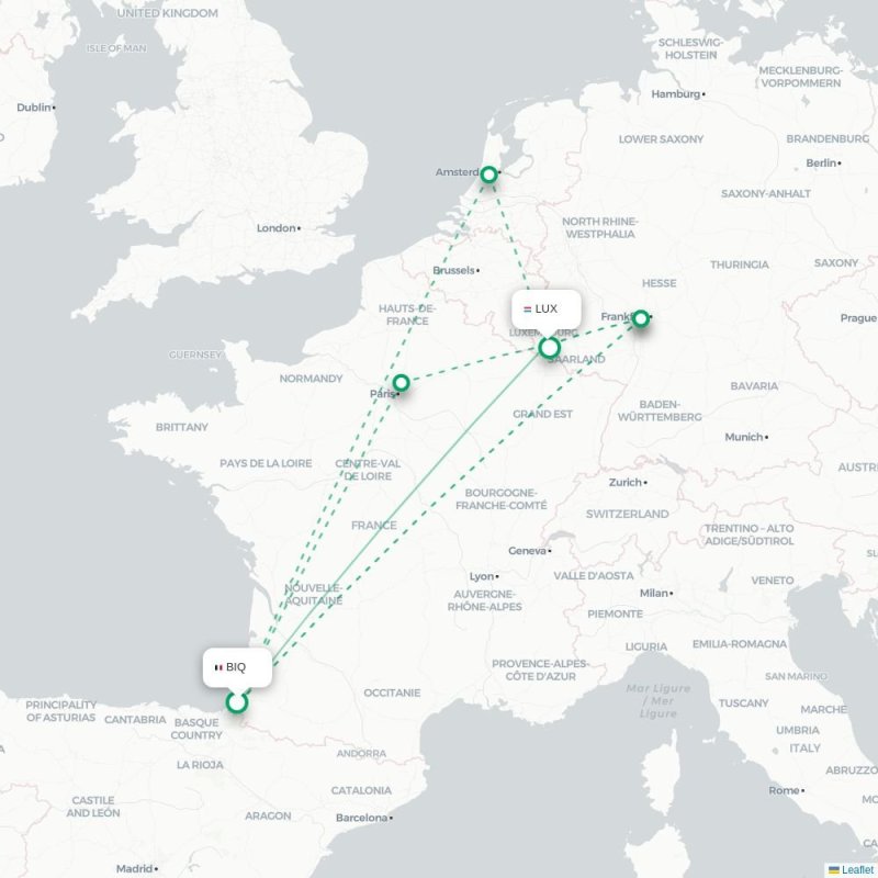 BIQ - LUX route map
