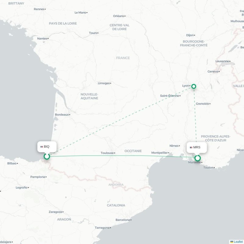 BIQ - MRS route map