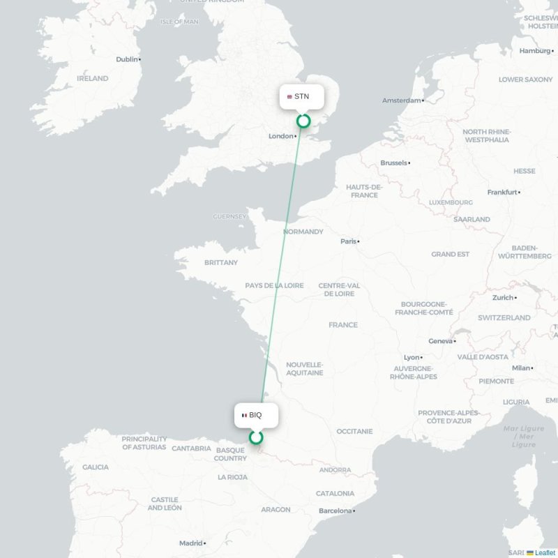 BIQ - STN route map
