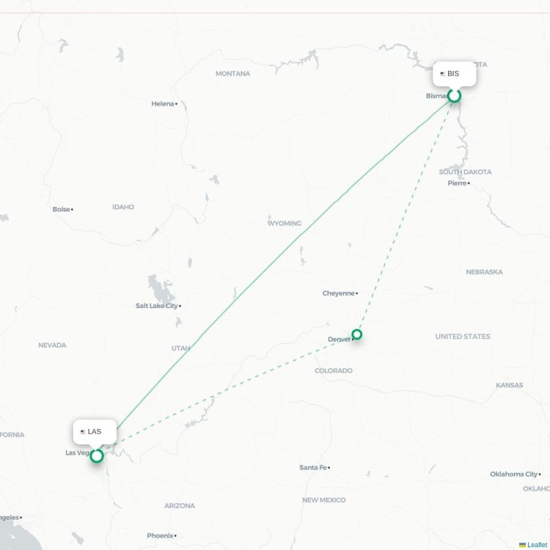 BIS - LAS route map