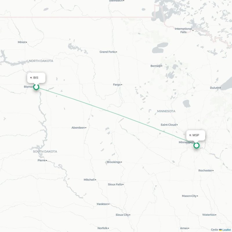 BIS - MSP route map