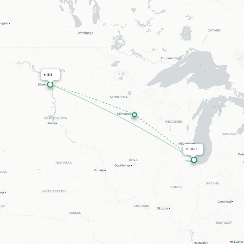 BIS - ORD route map