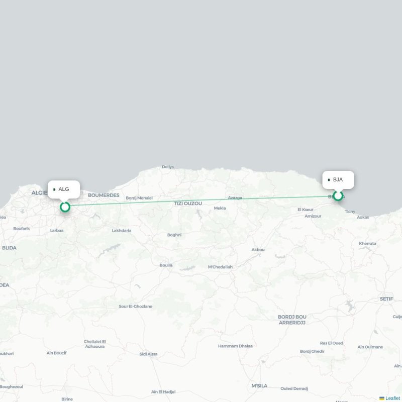 BJA - ALG route map