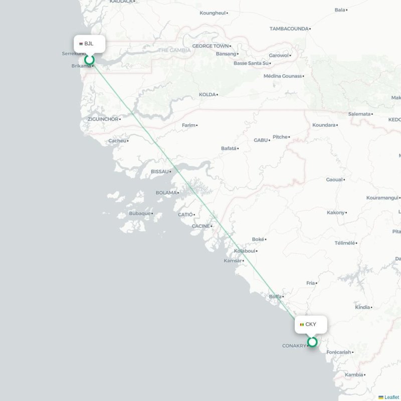 BJL - CKY route map