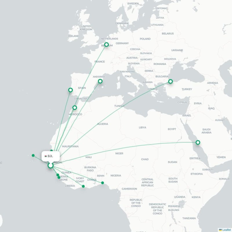 BJL - ABJ route map