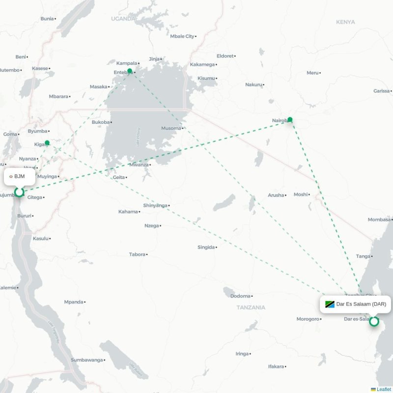 BJM - DAR route map