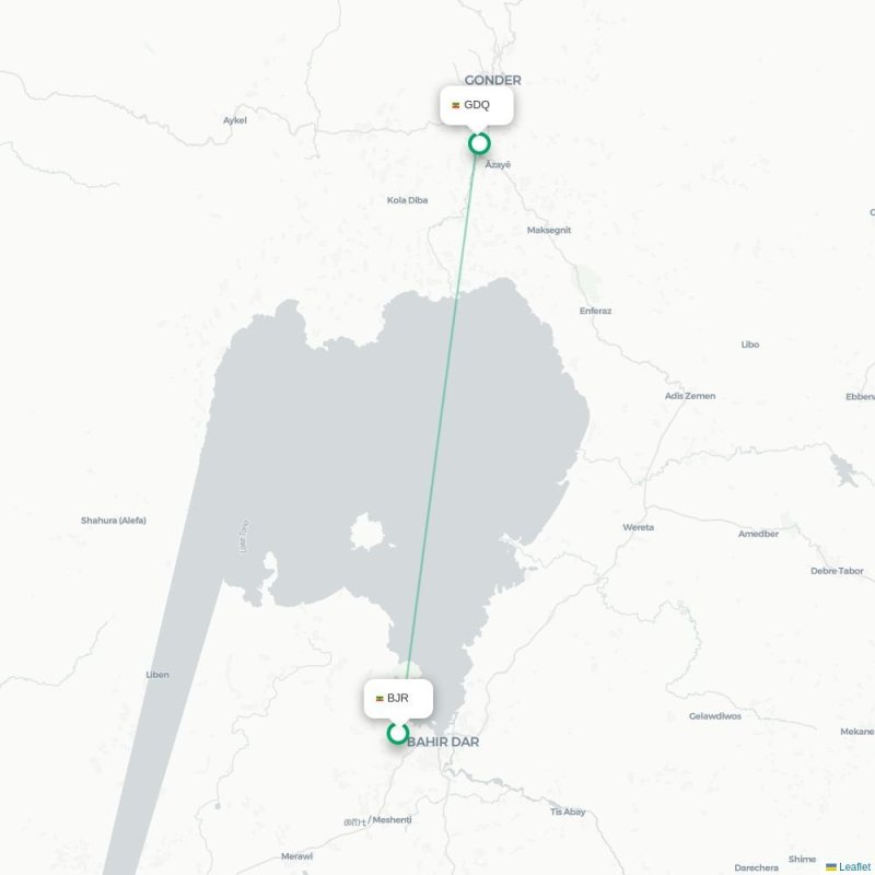 BJR - GDQ route map