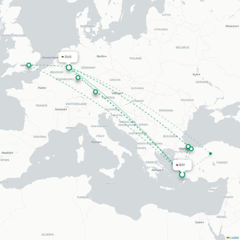 BJV - DUS route map