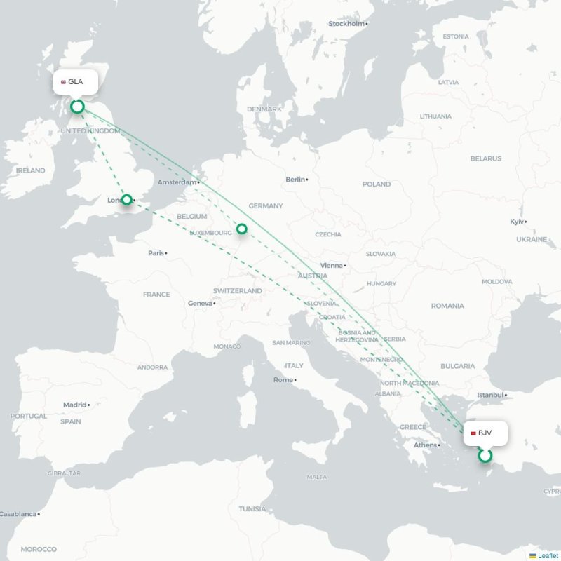BJV - GLA route map