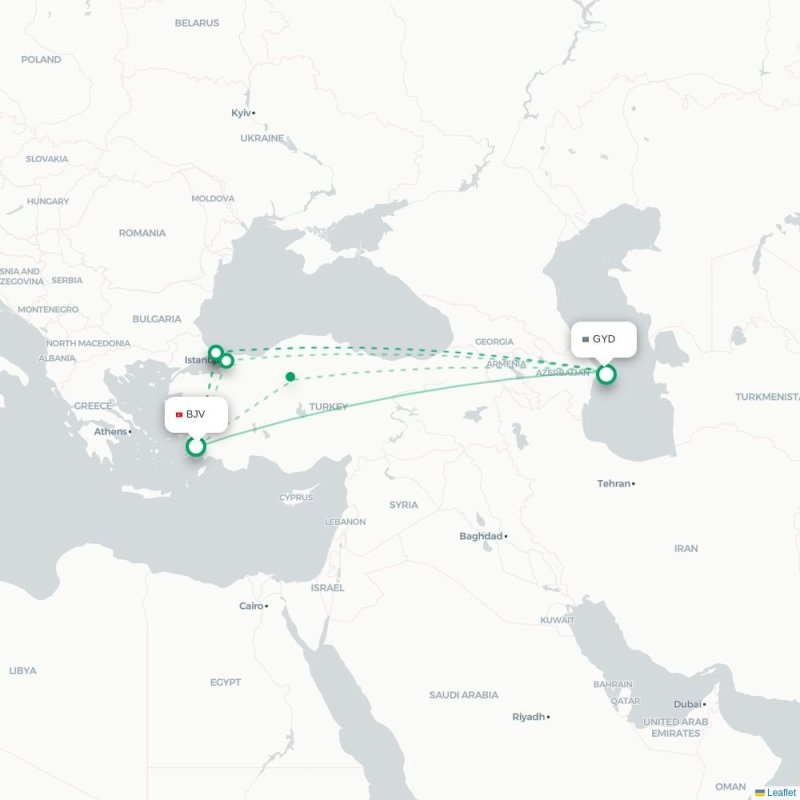 BJV - GYD route map