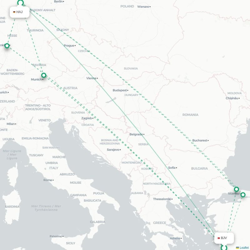 BJV - HAJ route map