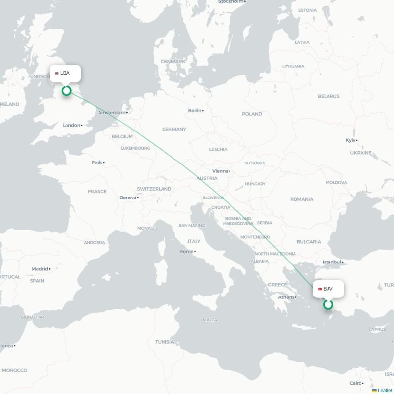 BJV - LBA route map