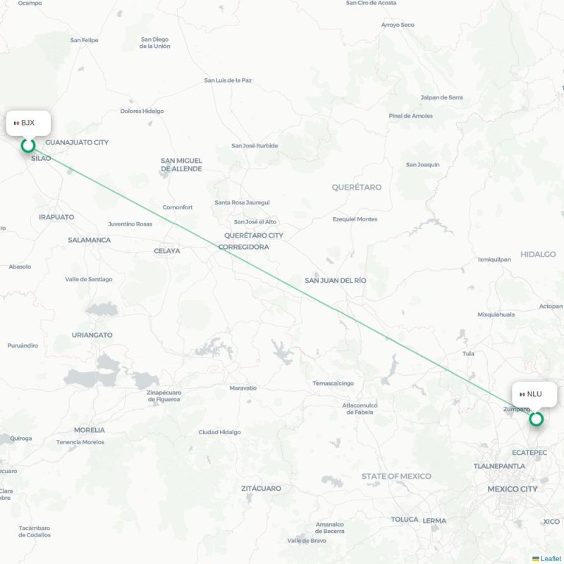BJX - NLU route map