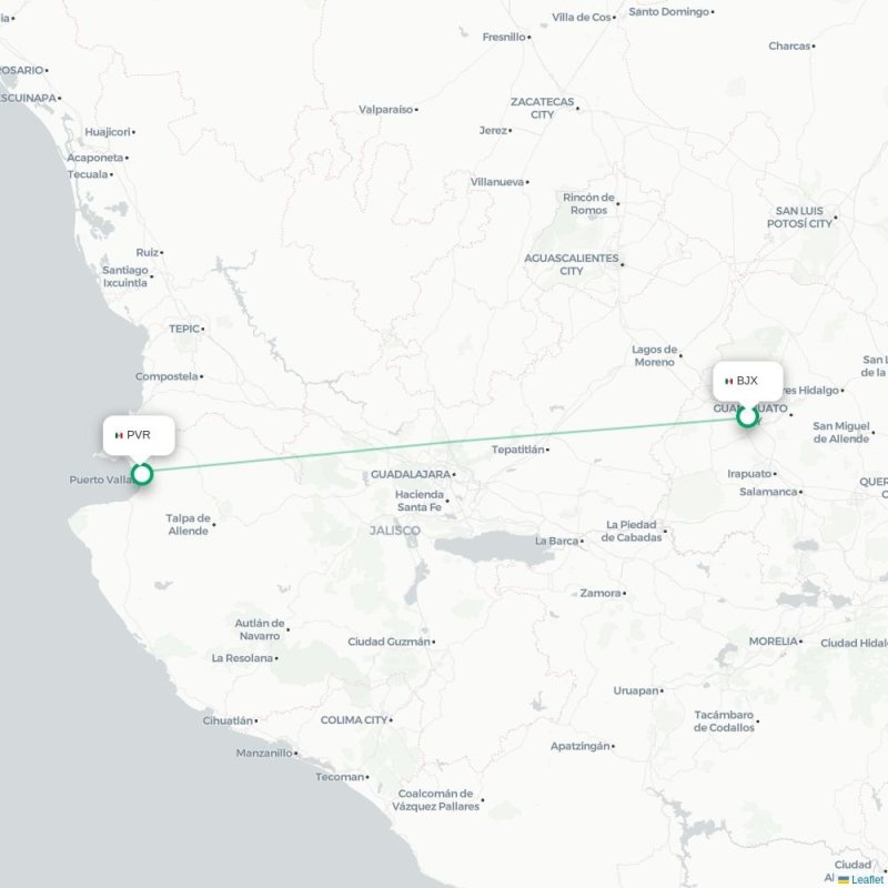 BJX - PVR route map