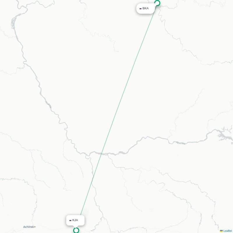 BKA - KJA route map
