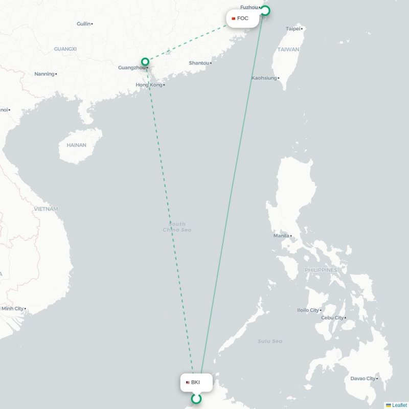BKI - FOC route map