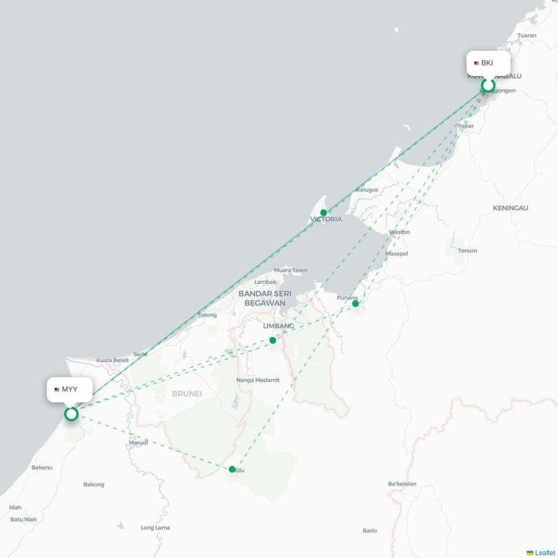 BKI - MYY route map