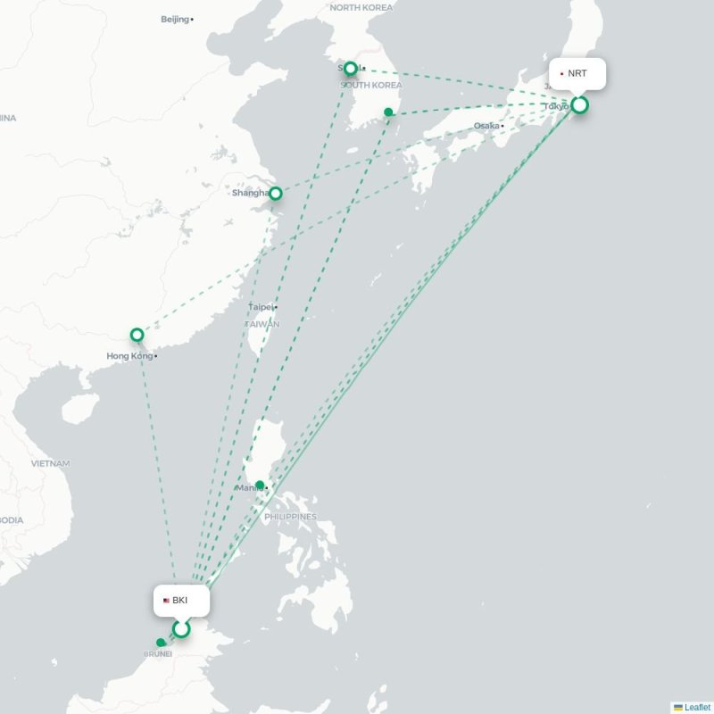 BKI - NRT route map