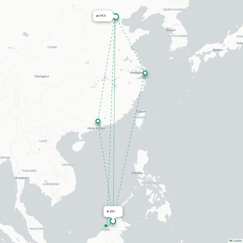 BKI - PKX route map