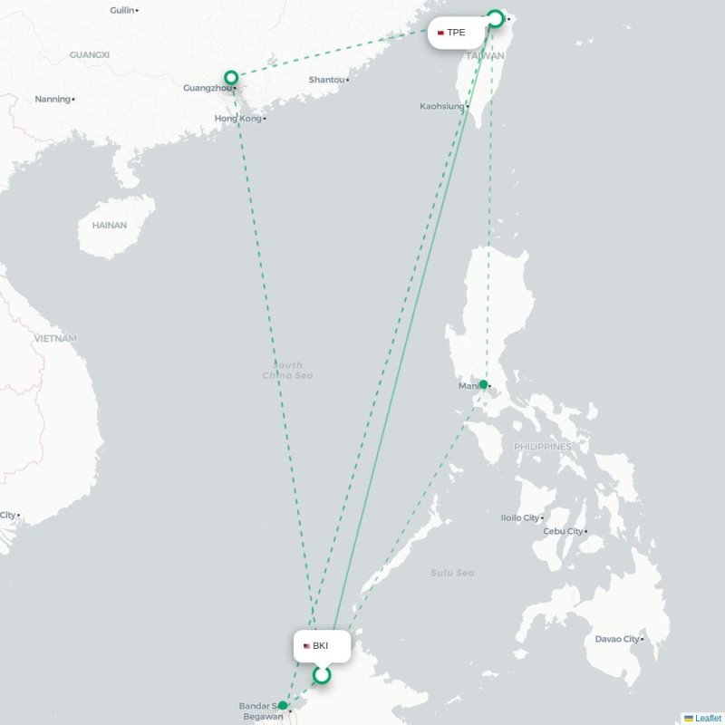 BKI - TPE route map