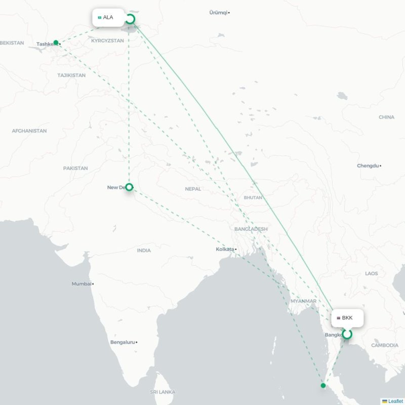 BKK - ALA route map