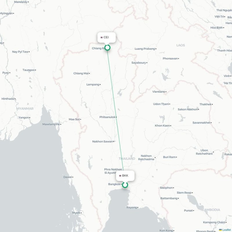 BKK - CEI route map