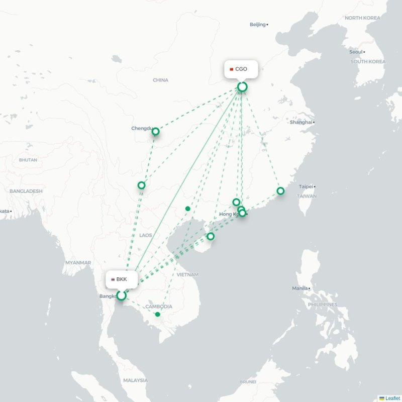 BKK - CGO route map