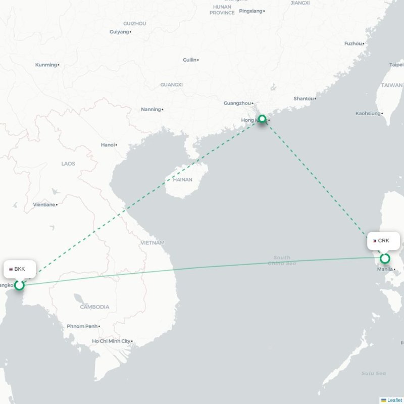 BKK - CRK route map