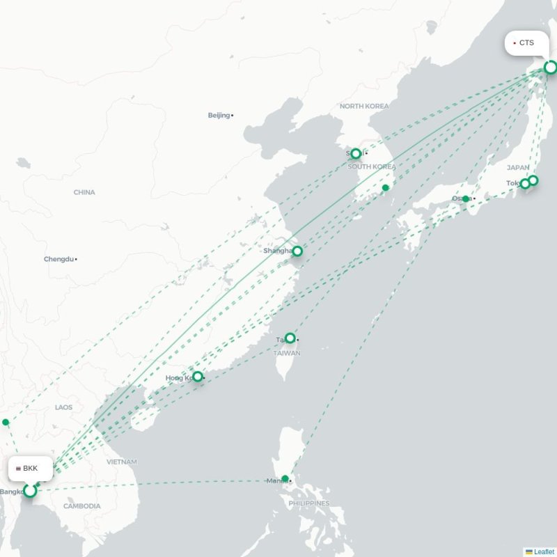 BKK - CTS route map