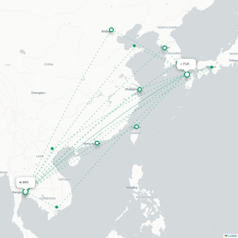 BKK - FUK route map