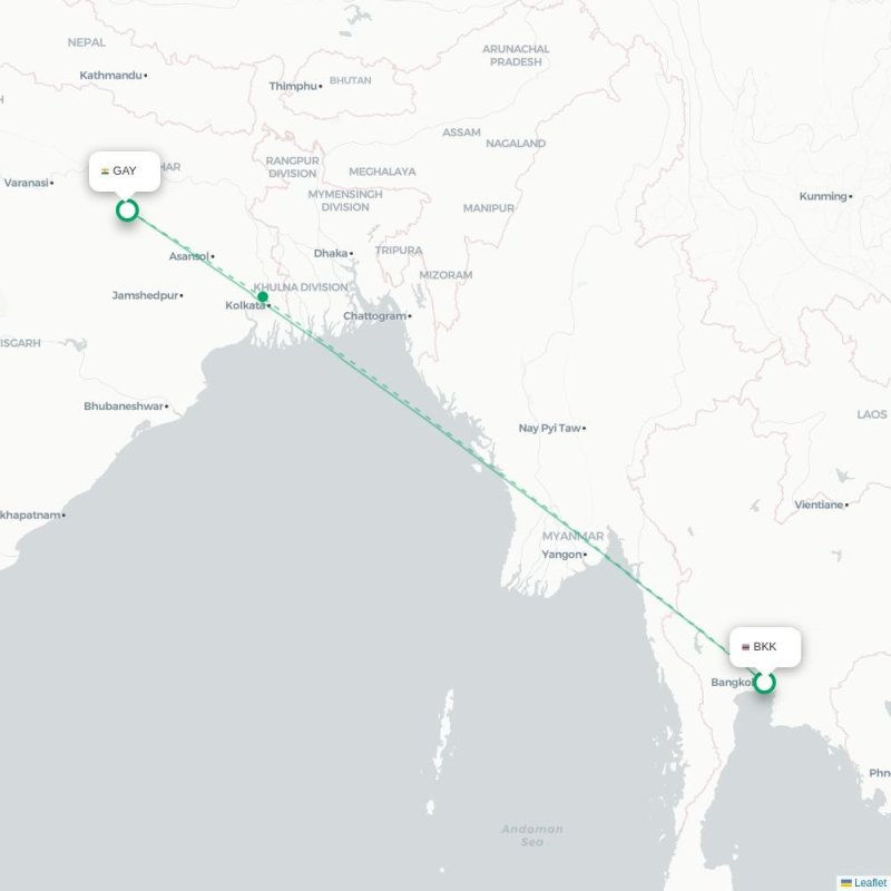BKK - GAY route map