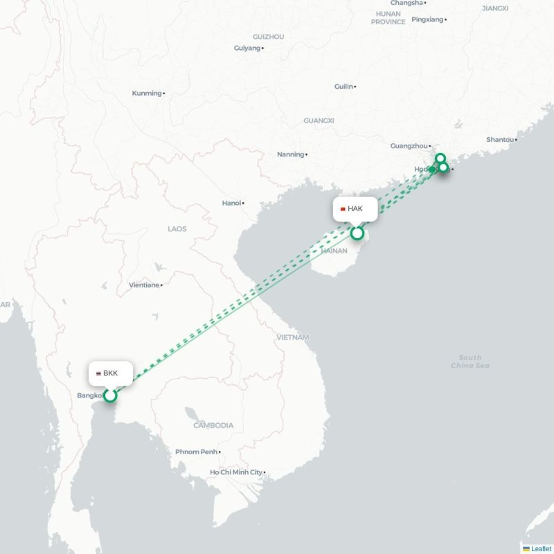 BKK - HAK route map
