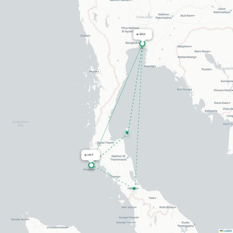 BKK - HKT route map