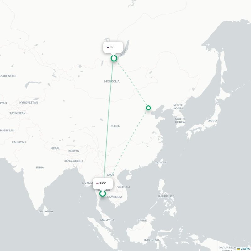 BKK - IKT route map